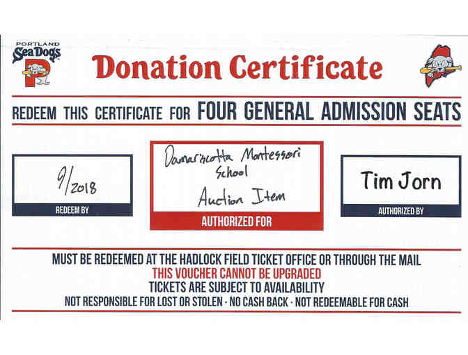 Portland Sea Dogs Gift Certificate