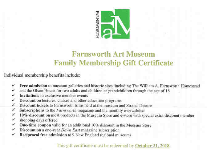Farnsworth Museum Family Membership