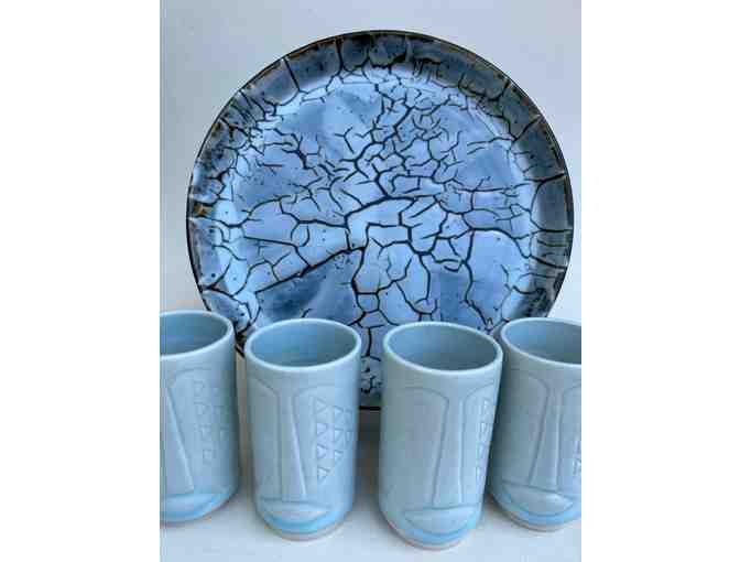 Stevens, Curt - Porcelain Platter and Tiki Cups