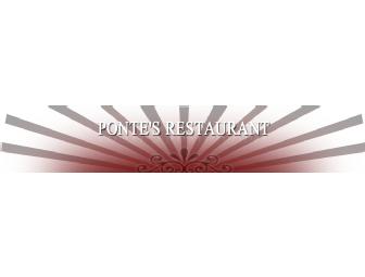 Ponte's Restaurant - Dinner for Two $150 Gift Certificate *Online Only*