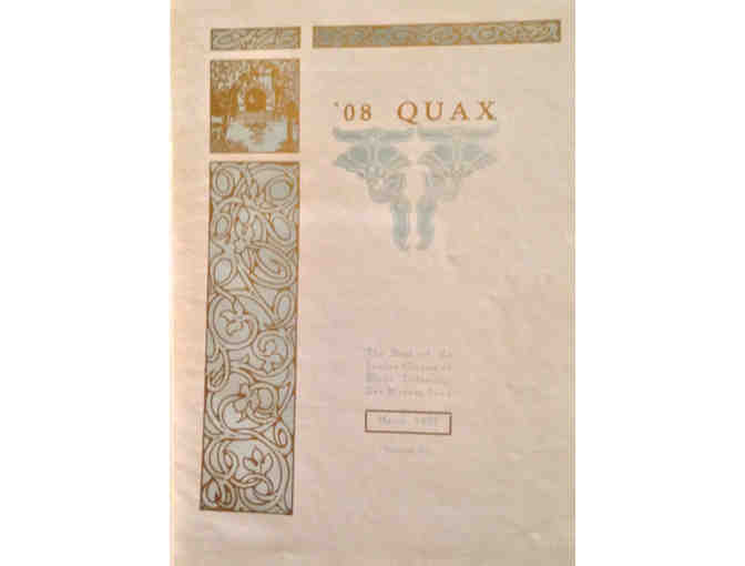 Naming Rights to the 1908  Drake Quax Yearbook to be displayed in the Alumni Room