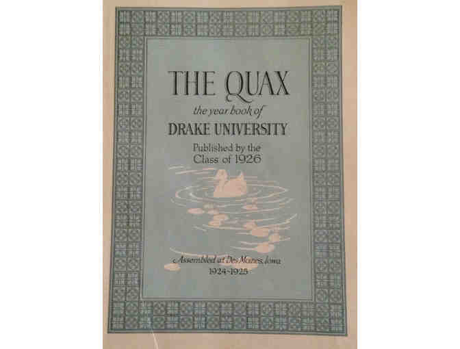 Naming Rights to the 1926 Drake Quax Yearbook to be displayed in the Alumni Room