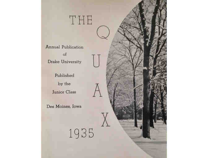 Naming Rights to the 1935  Drake Quax Yearbook to be displayed in the Alumni Room