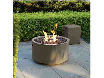 Bond 32 in. Steel Patina Gas Fire Pit with Tank Hideaway