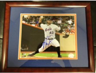 New York Mets-Framed R.A. Dickey Autographed Photograph