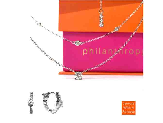 Delicate and Chic Set (white necklace and earrings with safety lock)