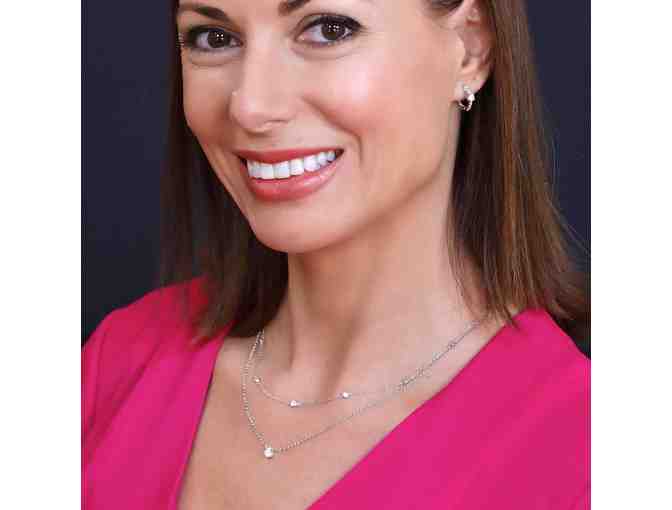 Delicate and Chic Set (white necklace and earrings with safety lock)