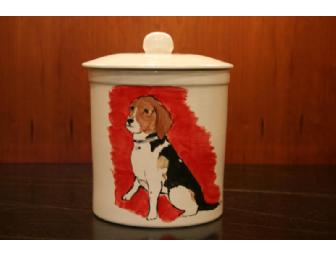 Hand Painted Dog Portrait On Treat Jar