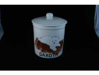 Hand Painted Dog Portrait On Treat Jar