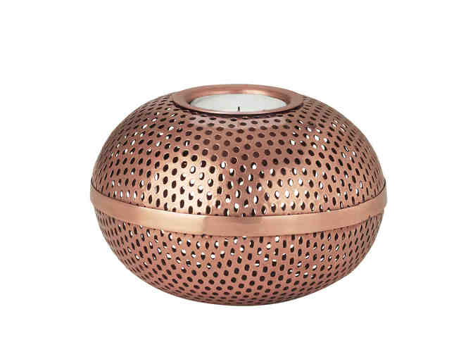 2 pc 'Holger' Tea Light Holders, copper, Design Louise Roe