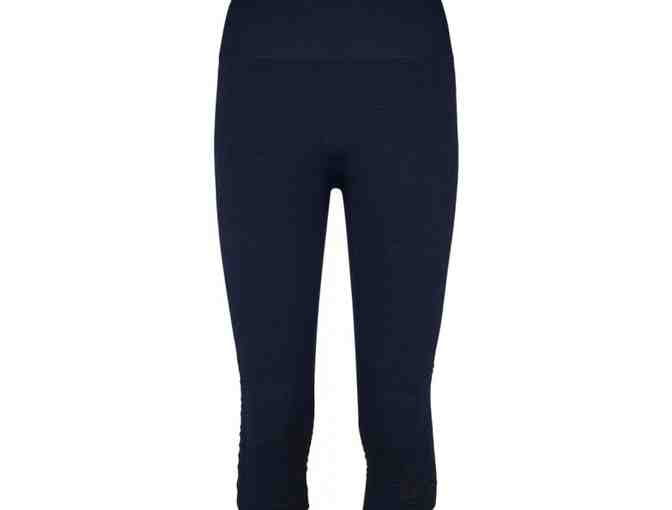 Bella Beluga Yoga Leggings, classic high waist legging 3/4 length, Navy, Size 3 (US L/XL)