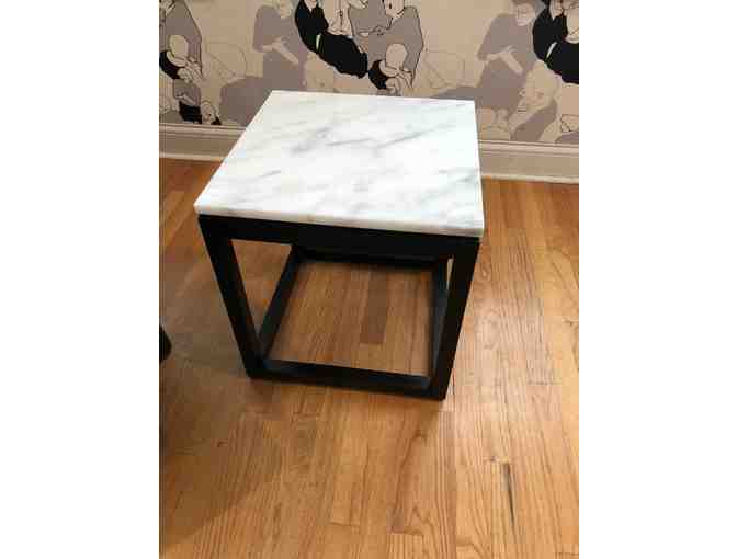 Ebonized Oak and Marble Side Table - a Phylum/Stoneworks Collaboration