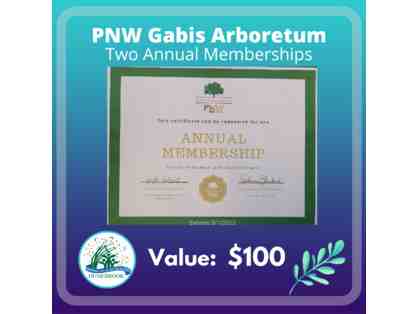 PNW Gabis Arboretum Two Annual Memberships (Listing 1)