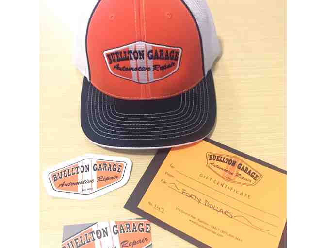Buellton Garage $40 Gift Certificate and Trucker Hat