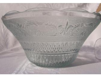 Pressed glass punchbowl set