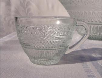 Pressed glass punchbowl set