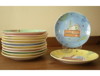 Set of 12 birthday cake plates