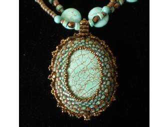 Hand crafted turquoise style necklace