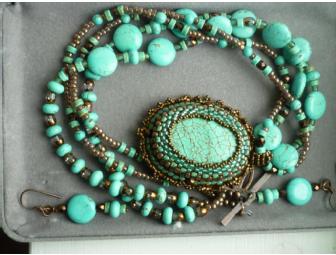 Hand crafted turquoise style necklace