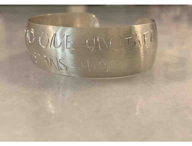 2021 4k Project - Be Kind to One Another Sterling Cuff and Acrylic Framed Verse