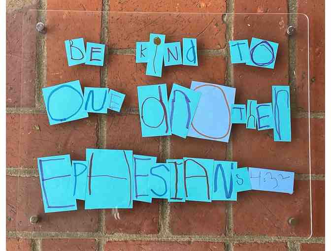 2021 4k Project - Be Kind to One Another Sterling Cuff and Acrylic Framed Verse