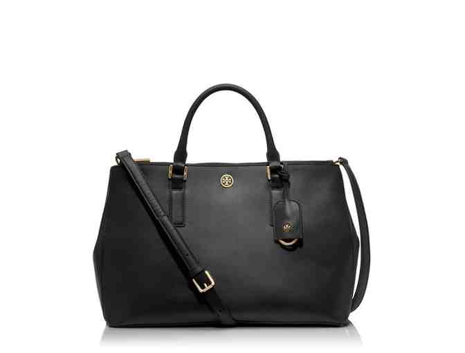 Tory Burch Robinson Double Zip Tote in black - Photo 1