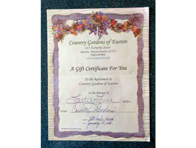$45 Gift Certificate to Easton Country Gardens plus concrete tablet and baby pig
