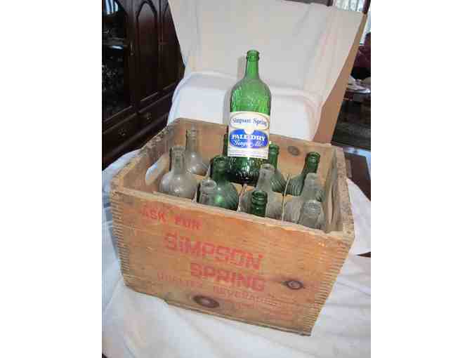 Vintage Crate & 12 Bottles from Simpson Springs Bottlers