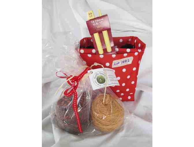 Knitting Kit: Project Bag with 2 balls yarn, needles & pattern from Aunty Zaza`s