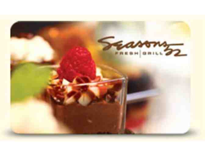 Two $52 Gift Cards for Seasons 52 Restaurant plus two Season 52 Wine Glasses