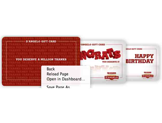 $20 Gift Card to D`Angelo