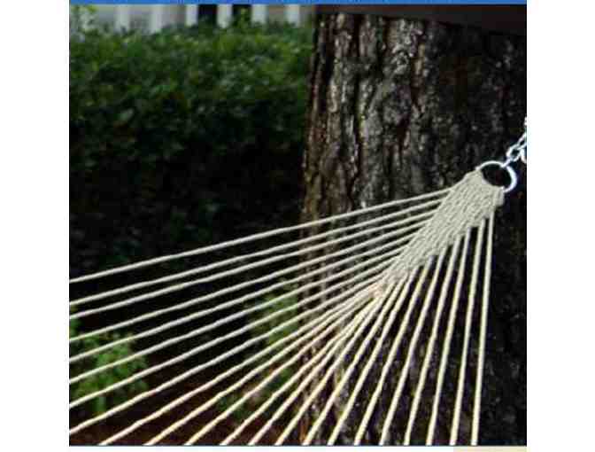 Hammock with white rope