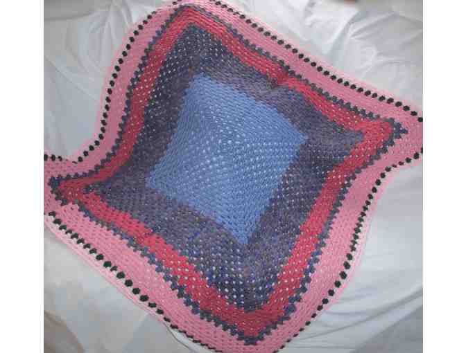 (2) Hand-knit Afghans (38x38 in.)