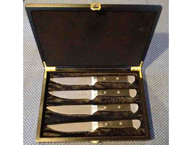 Mercer 8 in. Forged Chef Knife plus Set of 4 Capital Grille Steak Knives