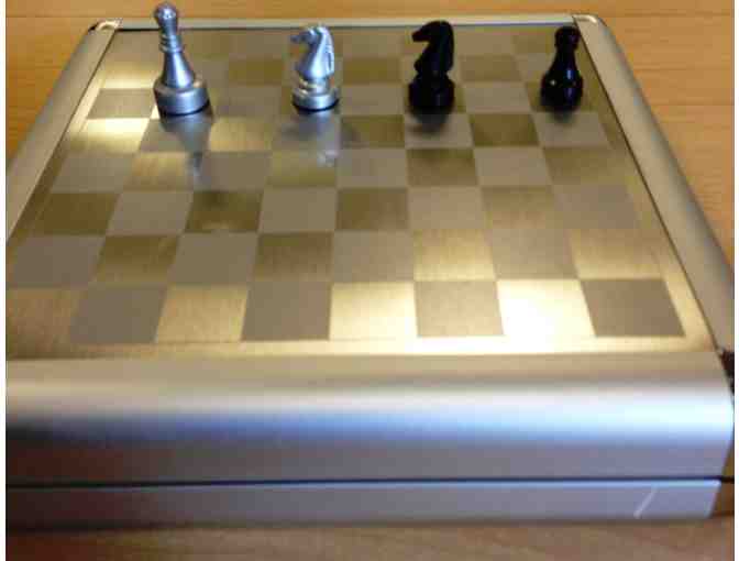 Magnetic chess, backgammon, & checkers set in carrying case