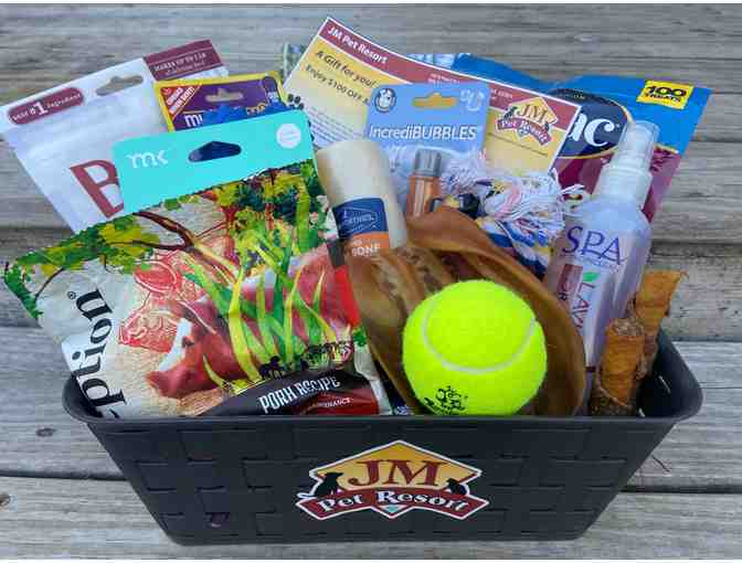 Pet Gift Basket & $100 Cert. for services at JM Pet Resort