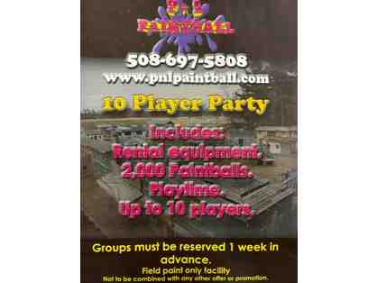 10 Player Party at P&L Paint Ball of Bridgewater