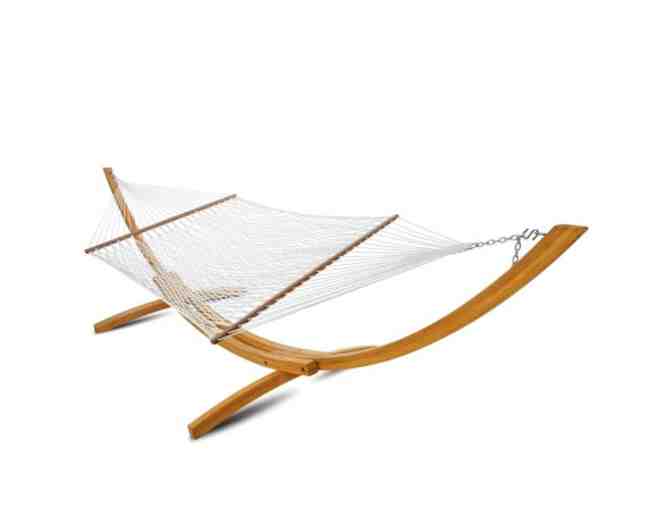 Hatteras White Polyester Rope Hammock from the Pool Place