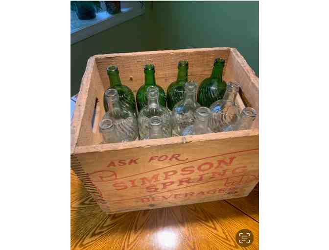 Vintage Crate and 12 Bottles from Simpson Springs Bottlers