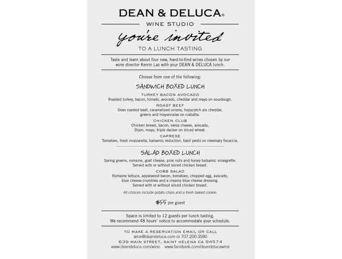 PRIVATE WINE TASTING AND LUNCH HOSTED BY DEAN & DELUCA