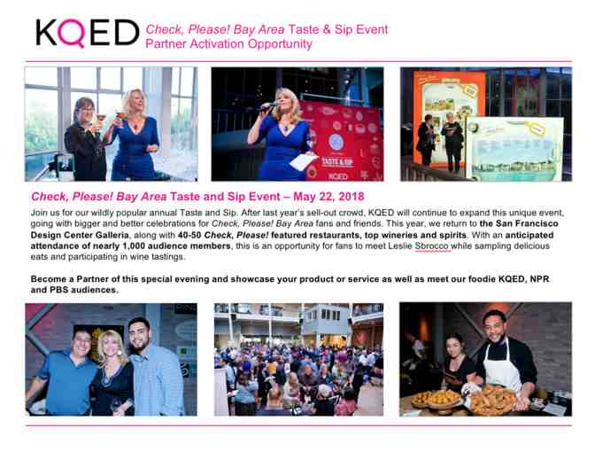 2 Tickets to Check, Please! Bay area: Taste & Sip Event