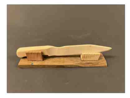 Student-Made Wooden Spreading Knife with Stand