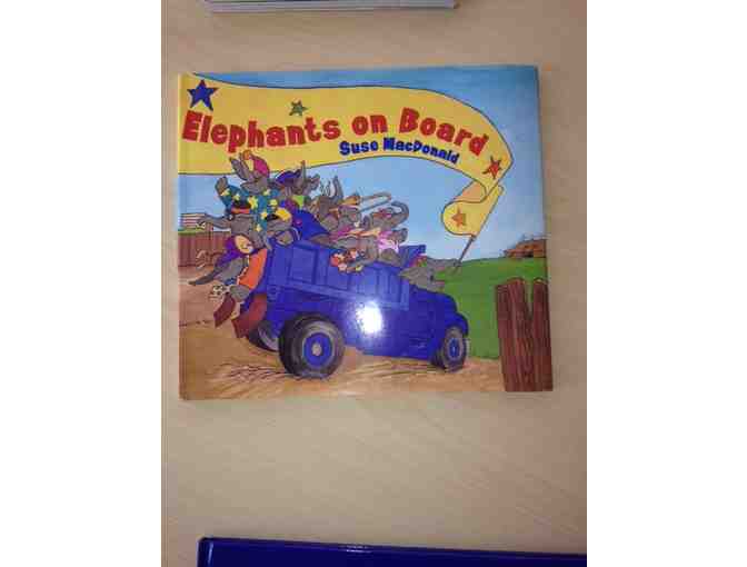 3 Autographed Children's Books; Dino Shapes, Elephants on Board and Alphabatics