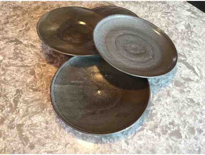 Set of  4 rustic handmade ceramic plates