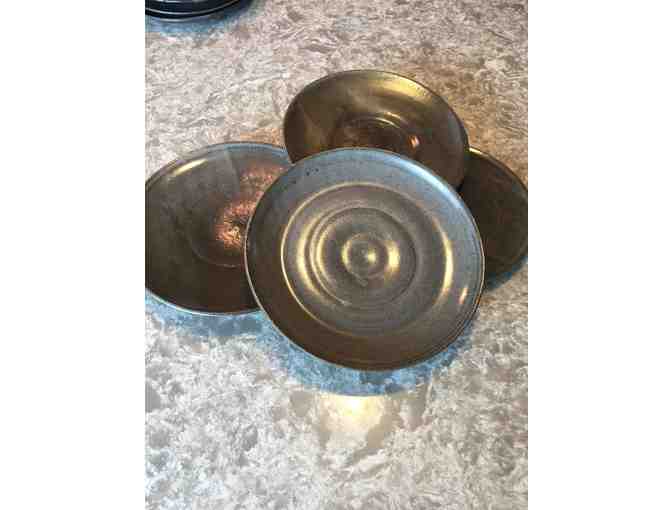 Set of  4 rustic handmade ceramic plates