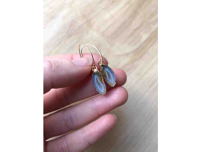 One of A Kind Geode Dangle Earrings