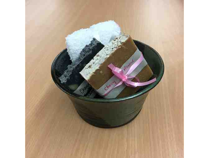 Hand made soap in a bowl