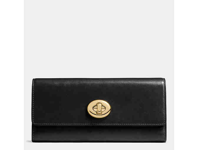 Coach Slim Envelope Wallet in Black from Rue La La