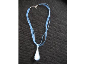 Beautiful Blown Glass Pendant in Shades of Blue