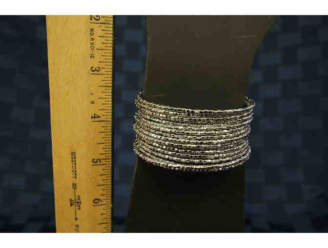 Stella and Dot Bardot Silver Spiral Bangle Bracelet